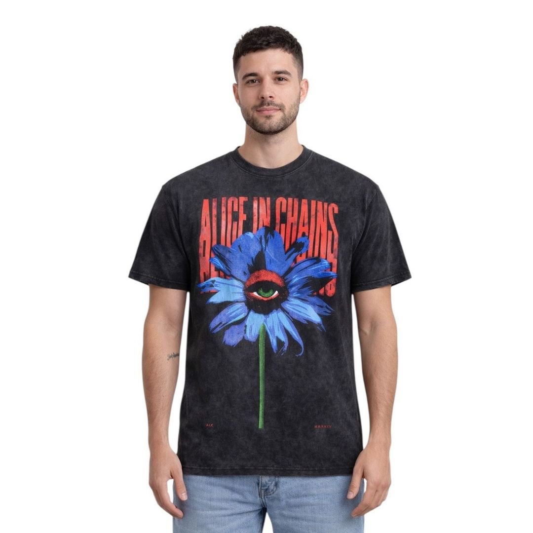 Alice in Chains unisex vintage siyah tişört rock metal müzik baskılı pamuklu tişört
